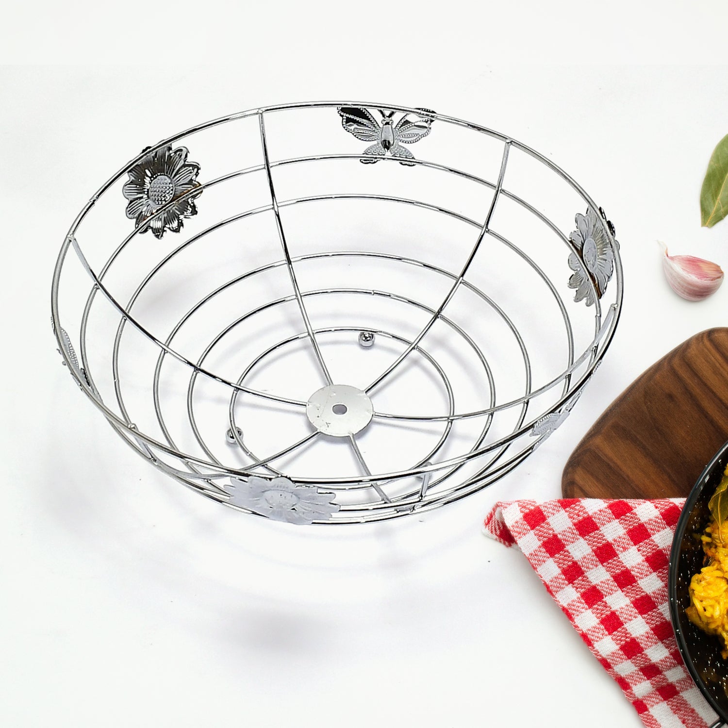 5175 Stainless Steel Multipurpose Fruit Bowl and Vegetable Basket for Kitchen, Dining Table Use DeoDap 5175 Stainless Steel Multipurpose Fruit Bowl and Vegetable Basket for Kitchen, Dining Table Use DeoDap